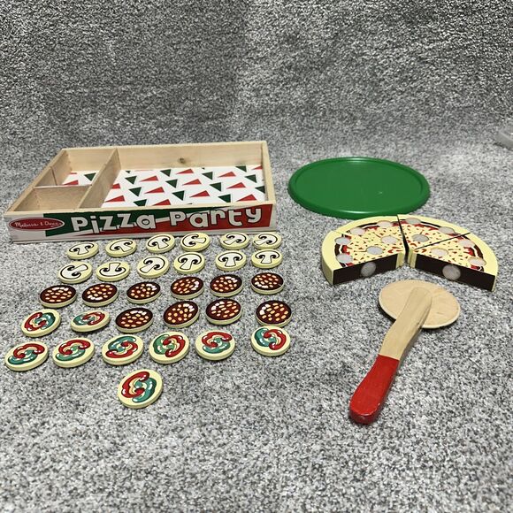 Melissa and Doug Pizza Party Replacement Wooden Food Pieces - Picture 1 of 13